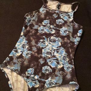 Cotton candy culture blue floral bodysuit. Nwot.